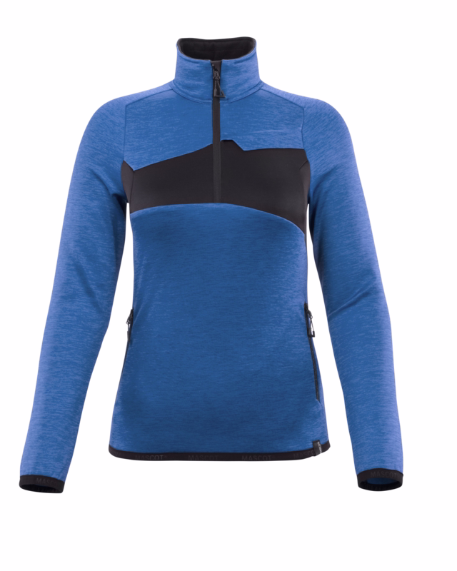 Fleecetrøje Dame 18053 azurblå/mørk marine, str. XL