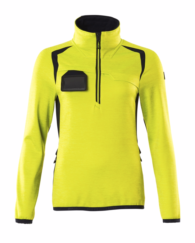 Fleecetrøje 19353 Dame Hi-vis gul/sort, str. M