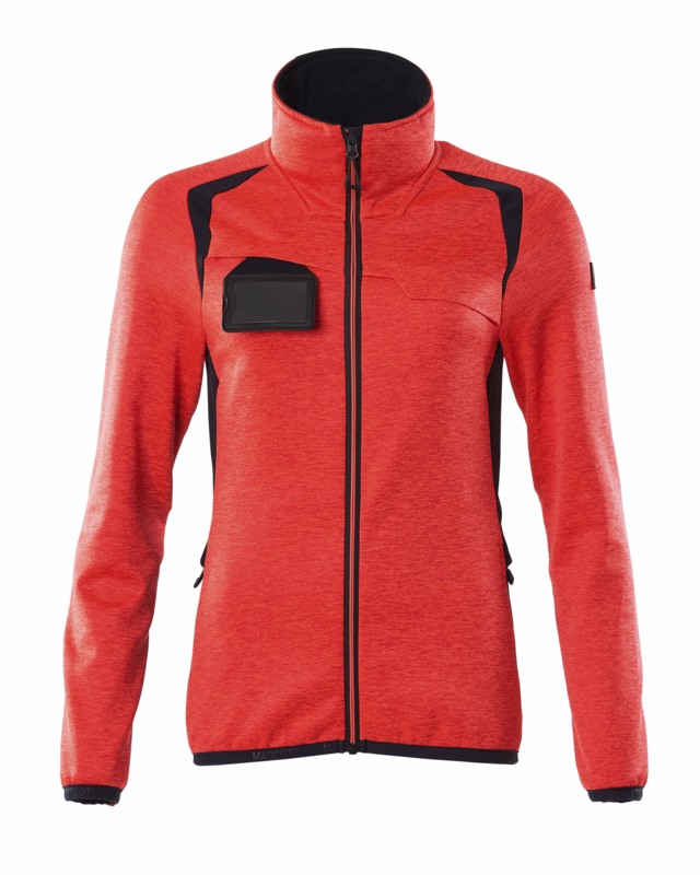 Fleecetrøje 19453 Dame Hi-vis rød/mørk marine, str. XL