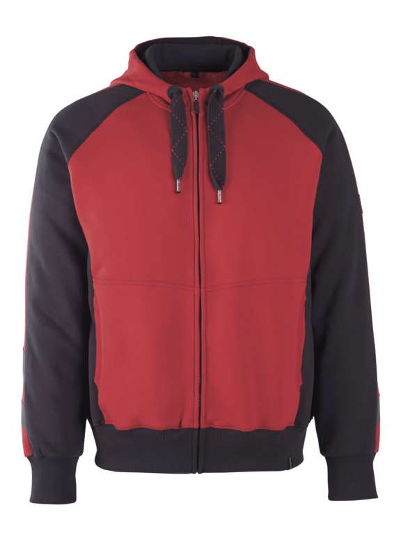 Hættetrøje 50566 rød/sort, str. XL