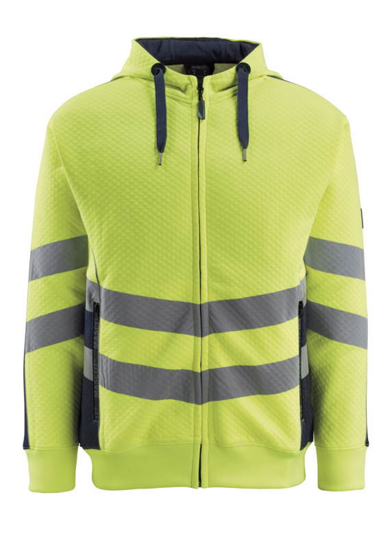 Hættetrøje 50138 Hi-vis gul/mørk marine, str. L