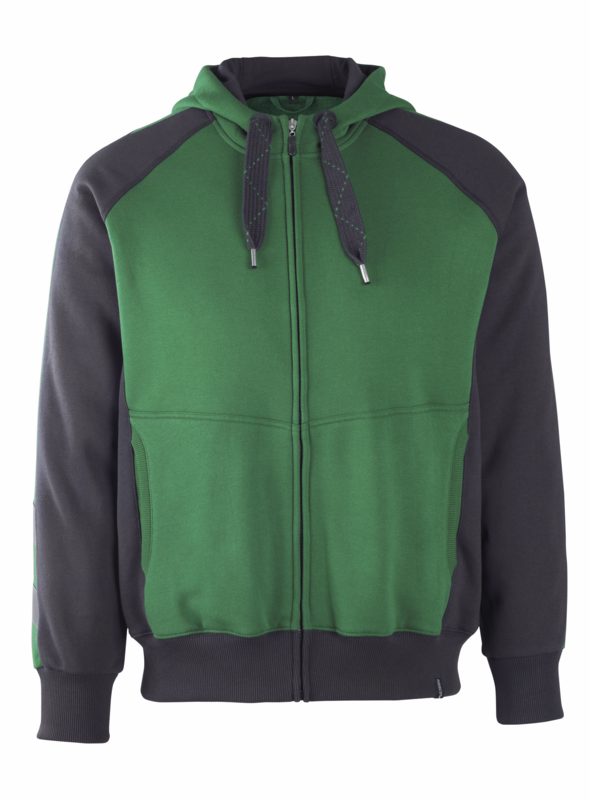 Hættetrøje 50566 grøn/sort, str. XS