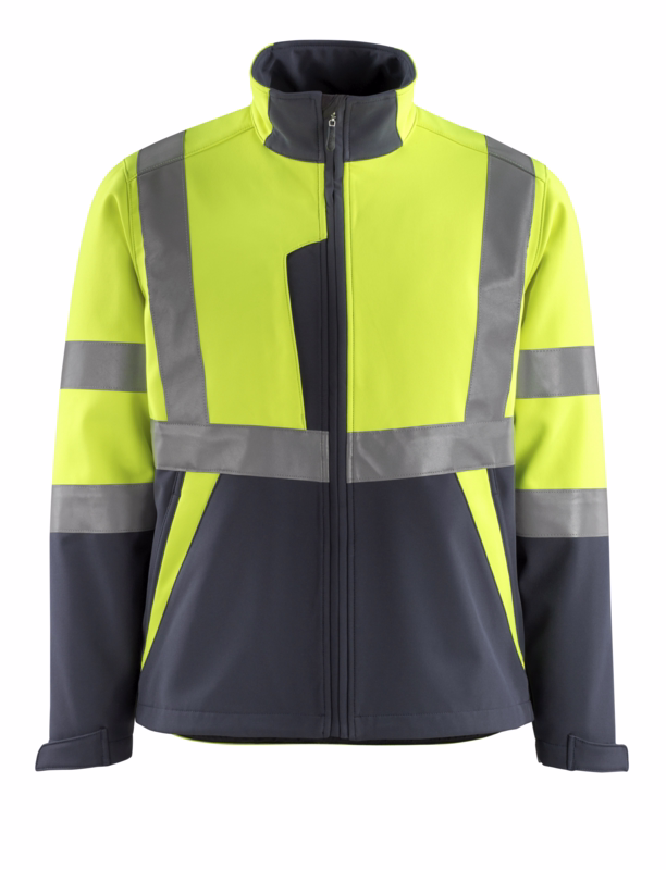 Softshell jakke Hi-vis 15902 gul/mørk marine, str. M