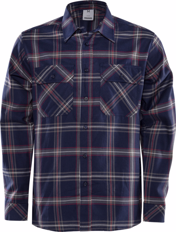 Skjorte Flannel 104986 Ægte marine, str. XS