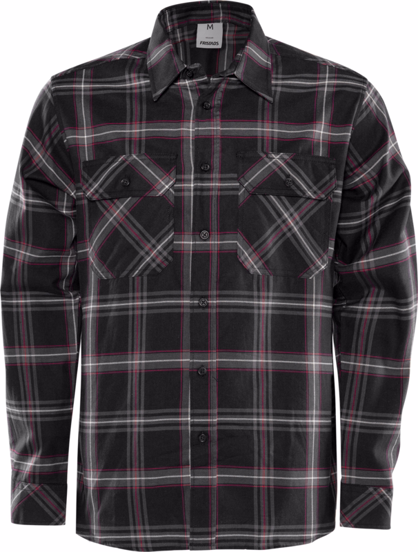 Skjorte Flannel 104986 Sort, str. 3XL