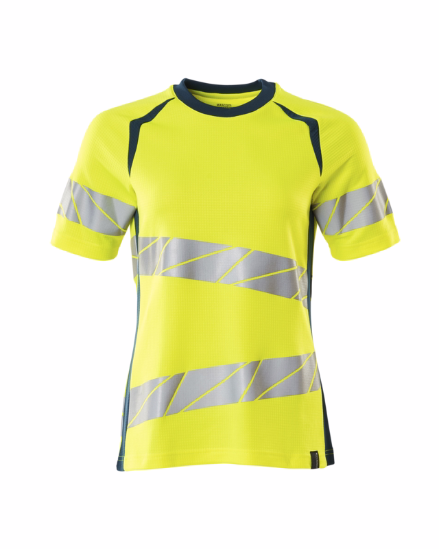 T-shirt Hi-vis Dame 19092 gul/mørk petroleum, str. XS