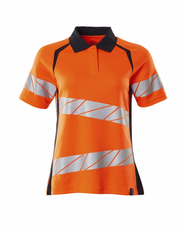 Poloshirt Hi-vis Dame 19093 orange/mørk marine, str. XS