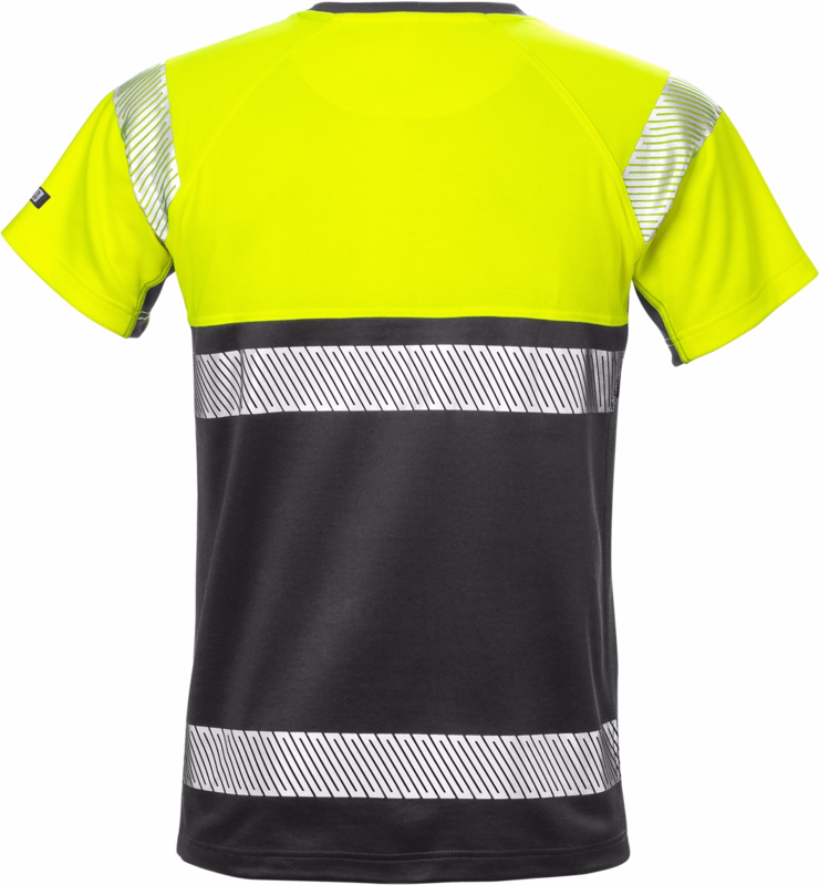 T-shirt 129511 Hi-viz gul/sort, str. L