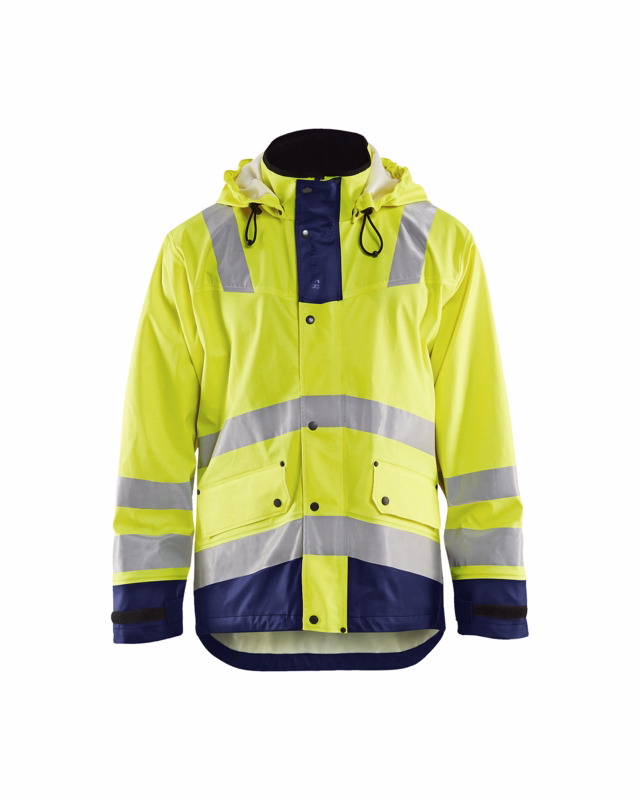 Regnjakke Hi-vis 4302 gul/marineblå, str. XS