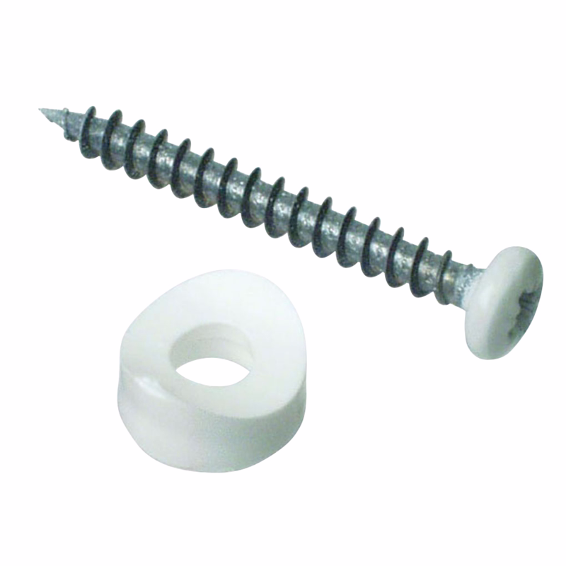 Underlagsbrik hvid m/skrue 5x50mm 6034, ps á 4 stk