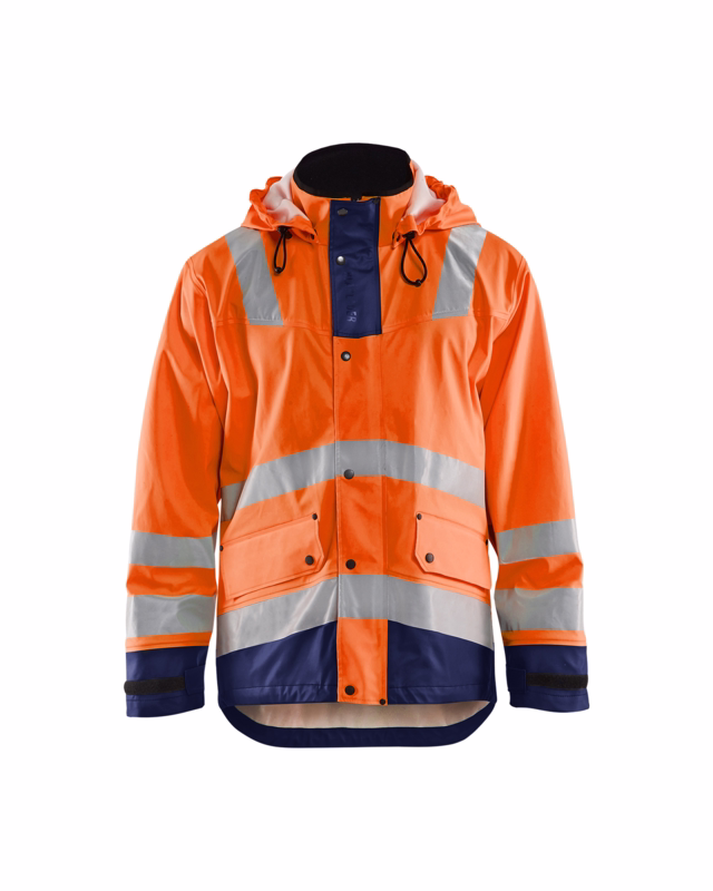 Regnjakke Hi-vis 4302 orange/marineblå, str. 3XL