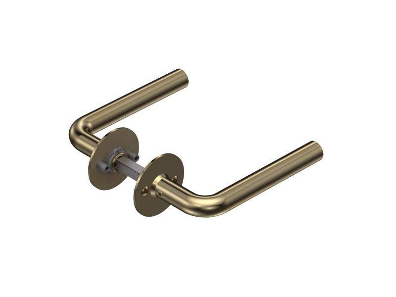 Dørgreb mess L-form Ø16 massiv cc30, 58-82 P1011.94CD