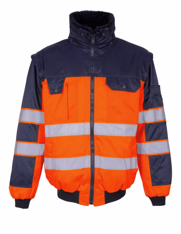 Pilotjakke Hi-vis 00920 orange/marine, str. S