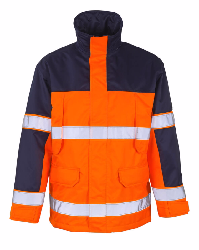 Parka jakke Hi-vis 00930 orange/marine, str. L