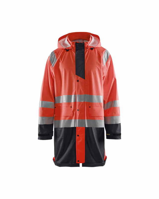 Regnjakke Hi-vis 4324 rød/sort, str. 2XL