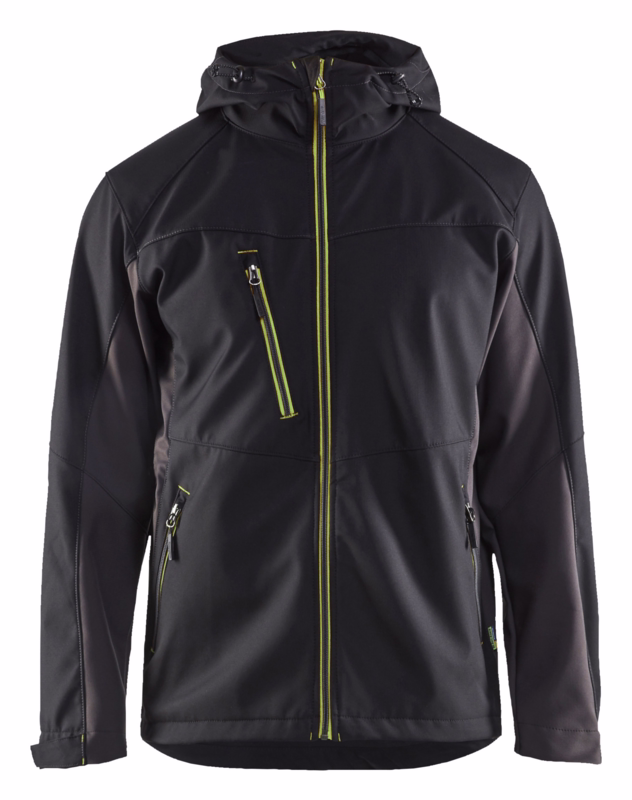 Softshell jakke 4753 sort/gul, str. 3XL