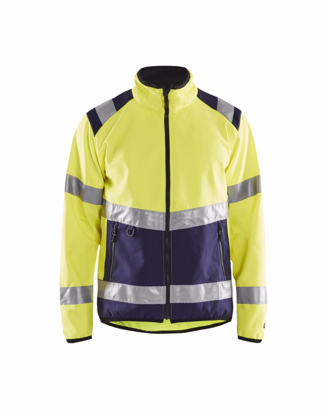 Softshell jakke Hi-vis 4877 gul/marineblå, str. 3XL