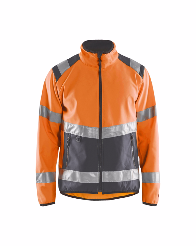 Softshell jakke Hi-vis 4877 orange/mellemgrå, str. 4XL