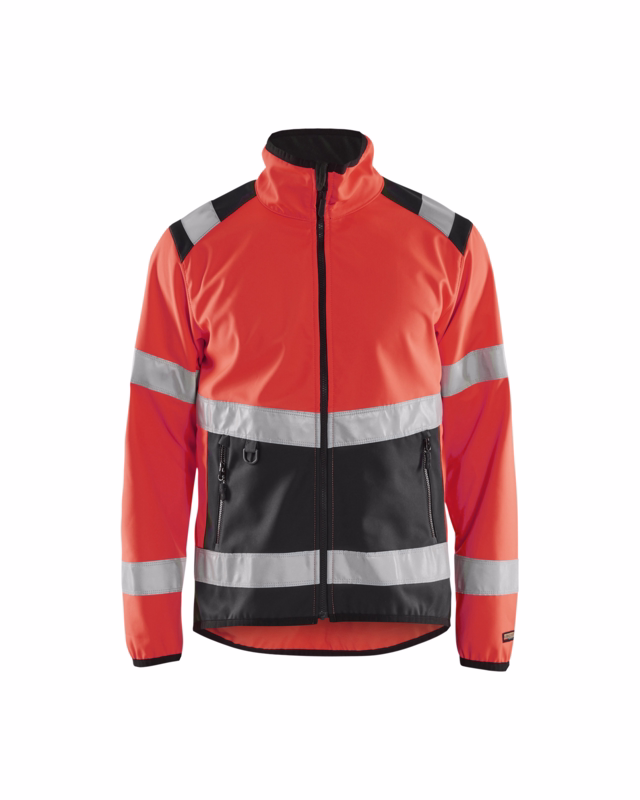 Softshell jakke Hi-vis 4877 rød/sort, str. 4XL