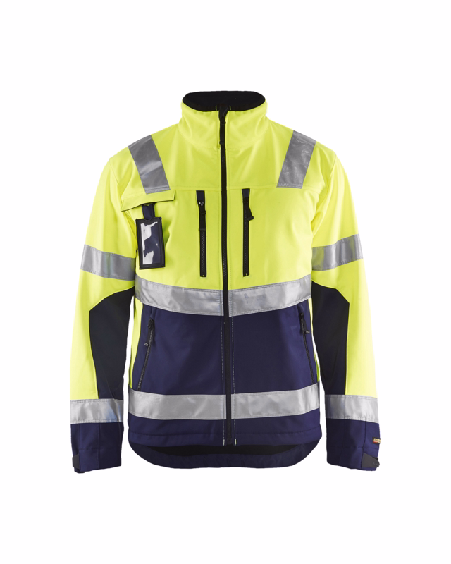 Softshell jakke Hi-vis 4900 gul/marineblå, str. 4XL