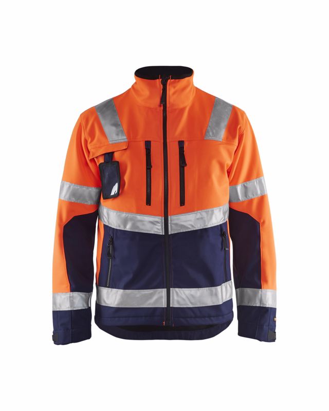 Softshell jakke Hi-vis 4900 orange/marineblå, str. S