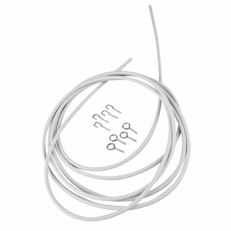 Gardinspiral hvid 10m m/10+10 kroge/øskner