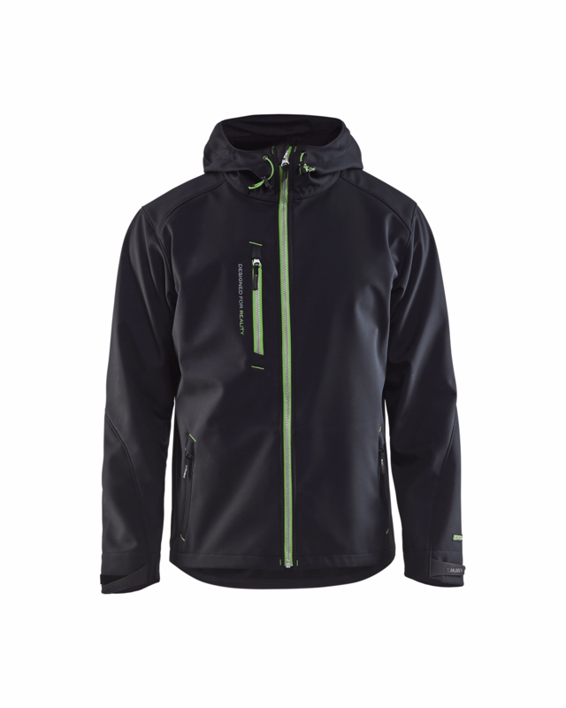 Softshell jakke 4949 sort/grøn, str. 4XL