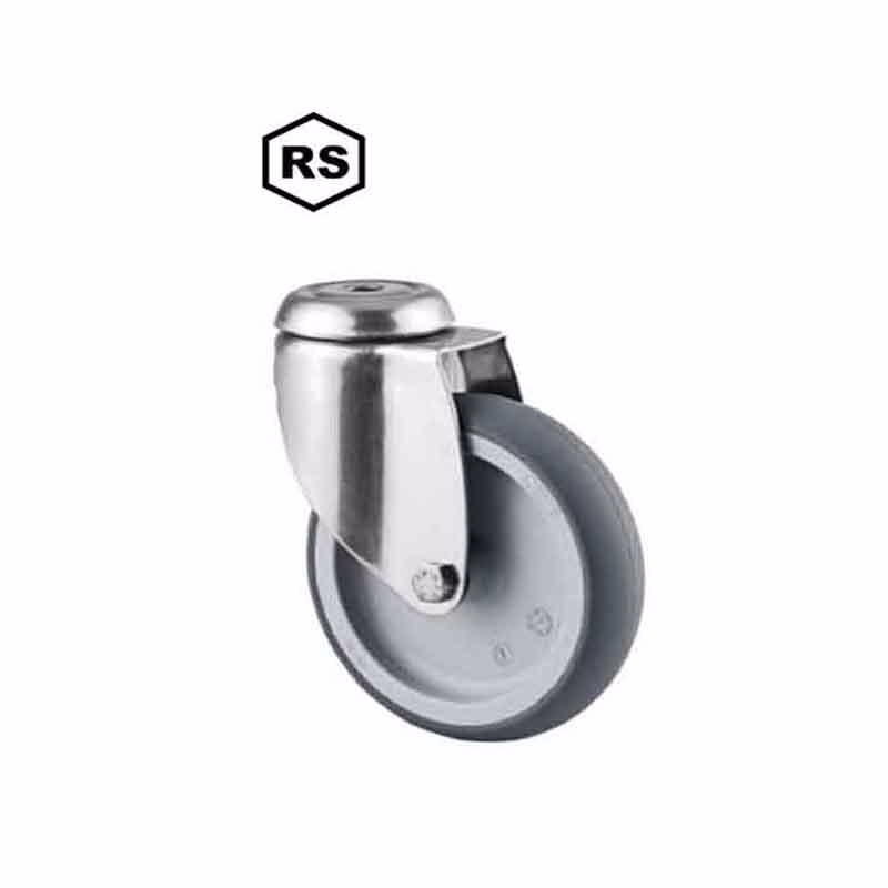 Hjul drejelig m/bolthul RS/gummi Ø125mm 100kg