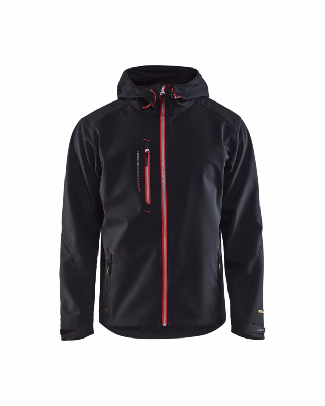 Softshell jakke 4949 sort/rød, str. XS
