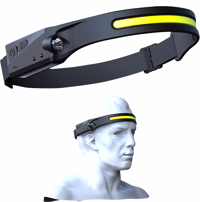 Pandelampe m/gummistrop og spotlys