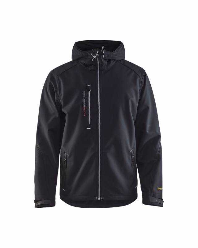 Softshell jakke 4949 sort/sølv, str. 4XL