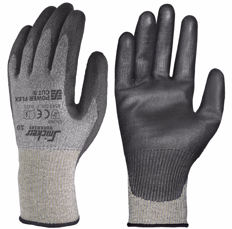 Arbejdshandske 9326 rock grey/sort, str. 8