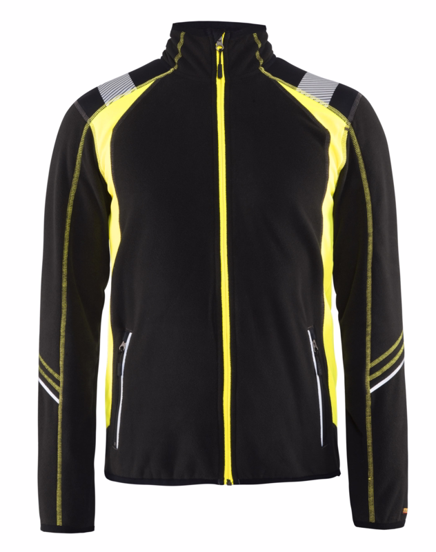 Fleecejakke Hi-vis 4993 sort/gul, str. XL