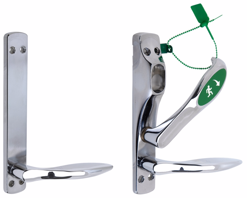 Nødudgangsbeslag smal 179A-S4 m/greb+nødgreb matkrom