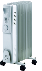 Gripo - Olieradiator 1500W m/ 7 rib lysgrå