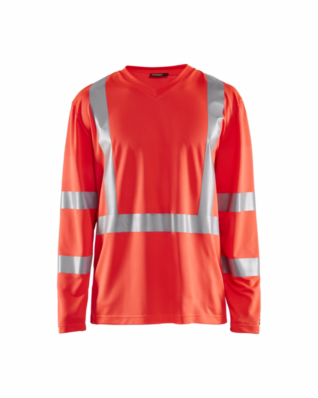 T-shirt L/Æ Hi-vis 3383 rød, str. M