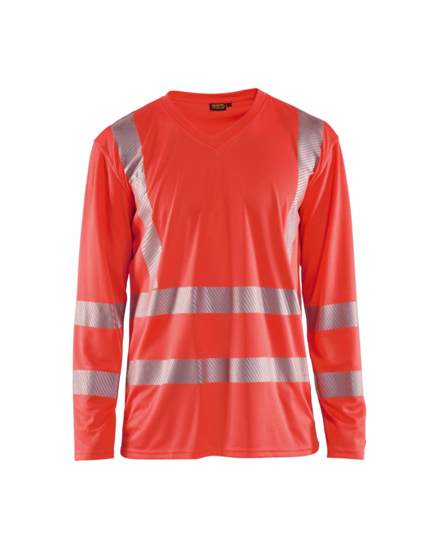 T-shirt L/Æ Hi-vis 3385 rød, str. 3XL