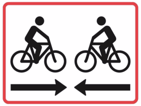  - Undertavle UB11.2 - 35x50 cm "Modkørende Cyklister"
