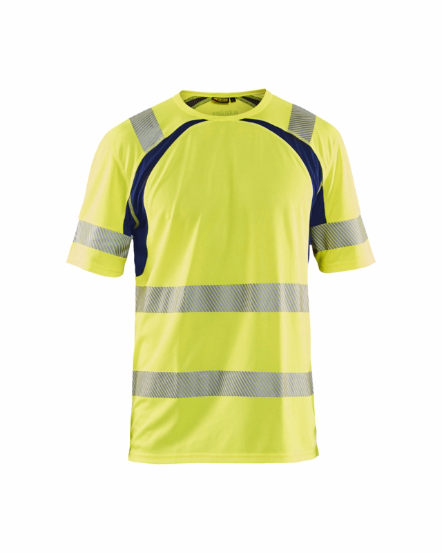 T-shirt Hi-vis 3397 gul/marineblå, str. S