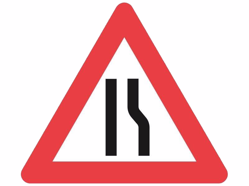 Advarselstavle A43.3 Indsn. vej. højre