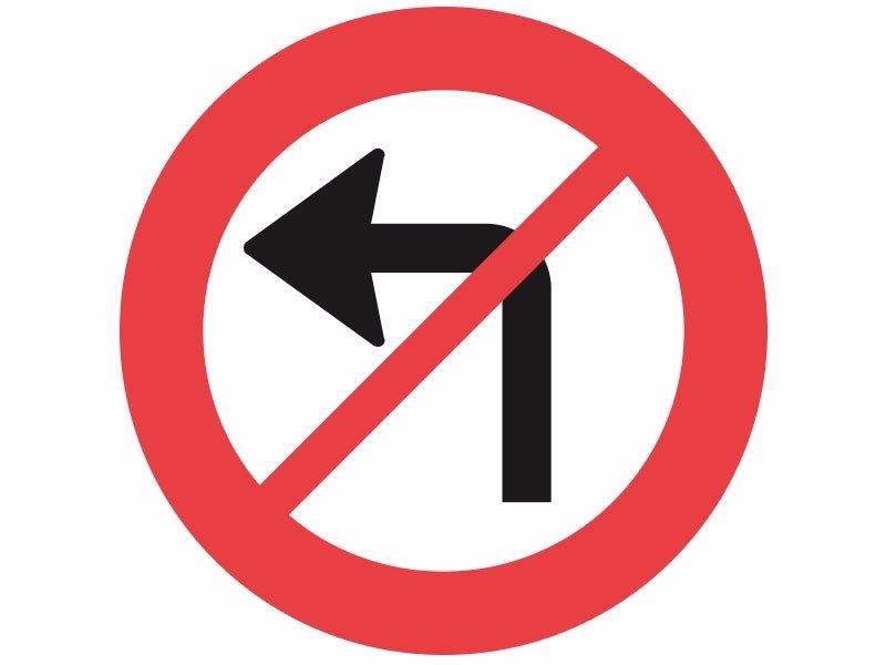 Forbudstavle C11.2 Venstresving forbudt