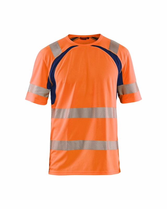 T-shirt Hi-vis 3397 orange/marineblå, str. 2XL