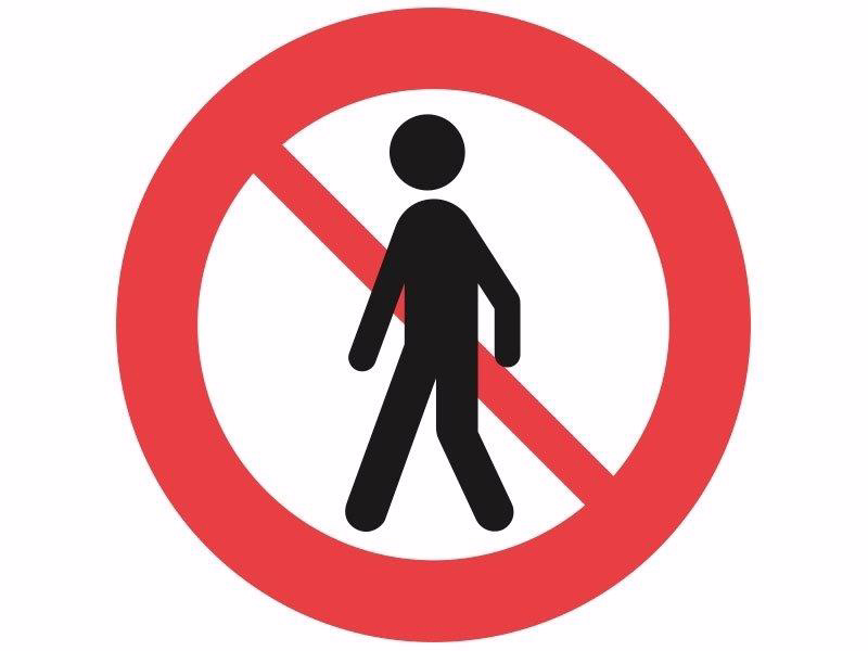 Forbudstavle C26.2 "Fodgænger forbudt" Ø70 cm