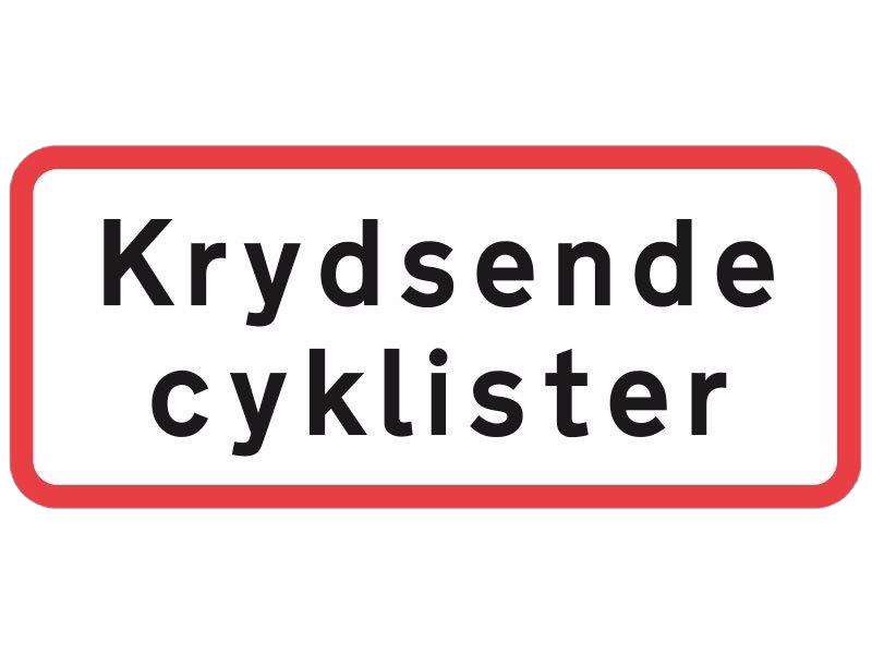 Undertavle 30x70 cm UA21.1 - "Krydsende cyklister"