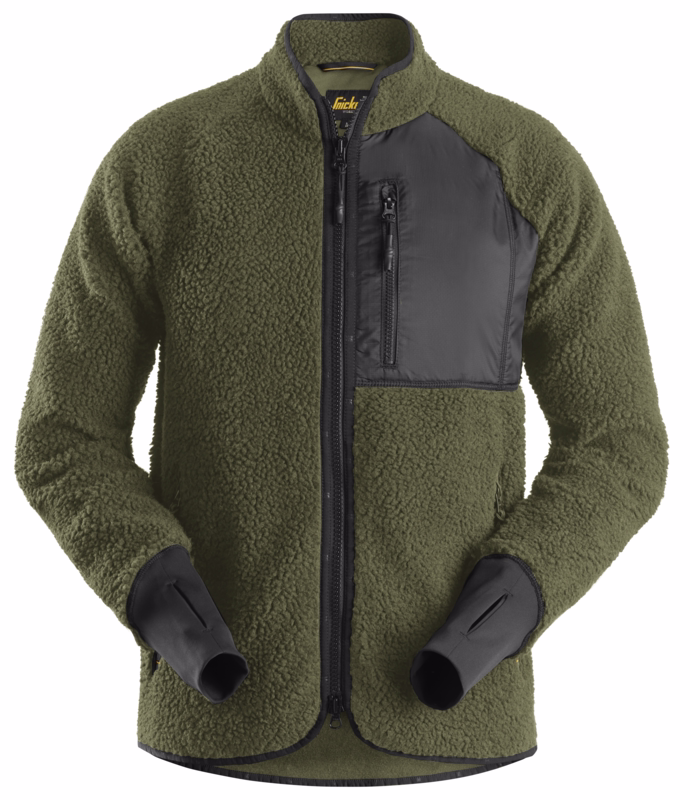 Jakke 8021 khaki grøn/sort, str. L