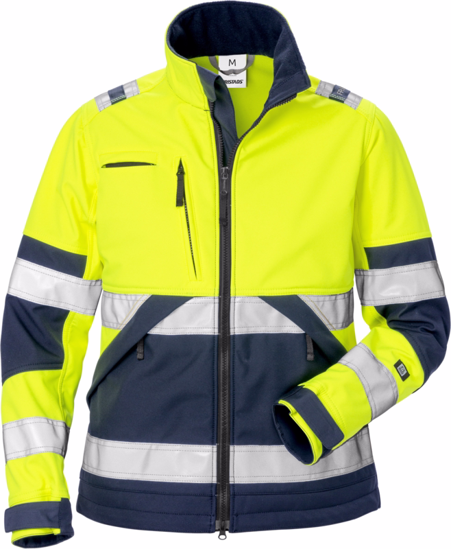 Softshell jakke Hi-Vis Dame 125023 Gul/marine, str. S